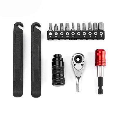 Set veglash biçiklete Rockbros 43210049001, 6 copë, me rachetë, i zi me të kuqe