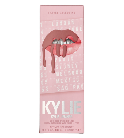 Set Kylie Cosmetics, buzëkuq i lëngshëm, 3 ml + laps për buzë, 1.1 g, 354 Until Further Notice