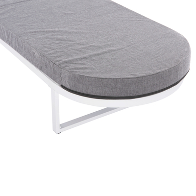 Shezllon profesional Mallow 198x71x40,5-103Hcm (HM10715.01), bardhë/ gri