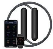 Litar kërcimi smart Tunturi Particula GoJump, Bluetooth, i rregullueshëm, i zi