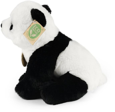 Lodër pelushi Rappa Plush panda ulur, 23 cm, ECO, bardh e zezë