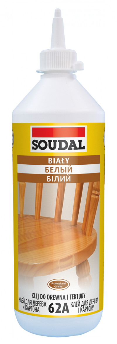 Лепак за дрво и картон Soudal 62A, ПВА, 750ml, бел