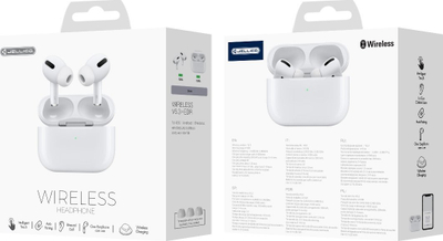Kufje wireless JELLICO AirBlue Pro 2, in ear, me kuti karikimi, të bardha