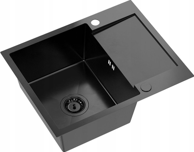 Lavaman kuzhine Quadron Luke 116 me rubinet Kate, çelik inox, antracit