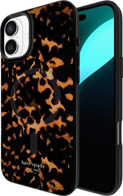 Mbrojtëse telefoni Kate Spade New York Tortoiseshell MagSafe, për iPhone 16 Plus, kafe