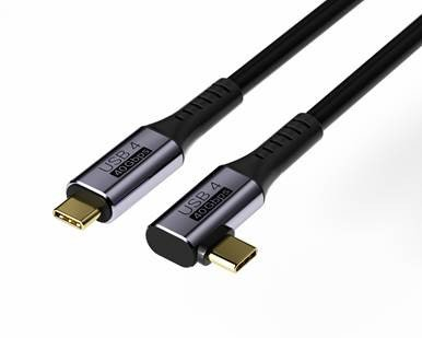 Kabllo USB PremiumCord USB4 Gen 3x2, 40Gbps, 8K 60Hz, 240W, 0.3m, këndore