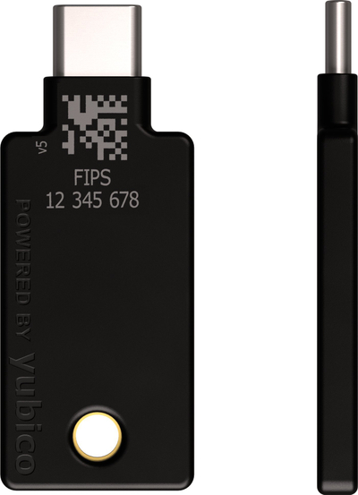 Çelës sigurie Yubico YubiKey 5C NFC FIPS, USB‑C, NFC, i zi