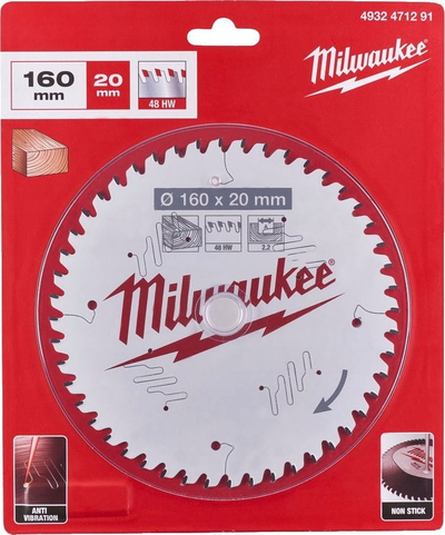 Disk sharrë Milwaukee Thin Kerf, 160mm, 48 dhëmbë, i bardhë