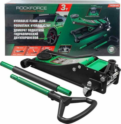 Krik hidraulik ROCKFORCE Frog, 3T, lartësi 75-505mm, i kuq