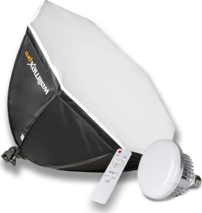 Softbox oktagonal Walimex Pro 65cm, 60W LED, bi color, e zezë