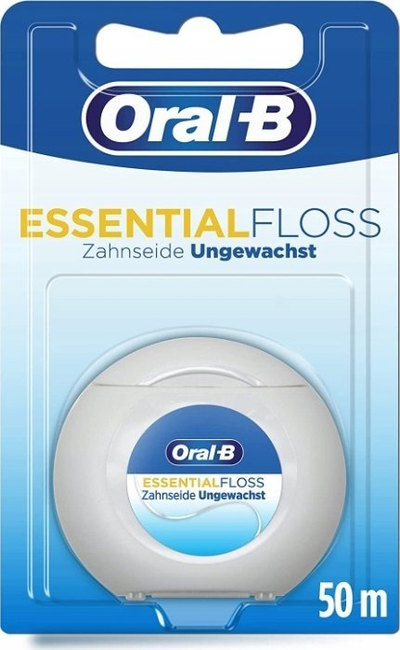 Fill dentar Oral-B Essential Floss, pa dyllë, 50 m, i bardhë