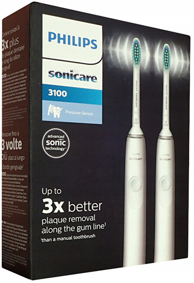 Сет електрични звучни четки за заби Sonic 3100 Philips HX3675/13, бели