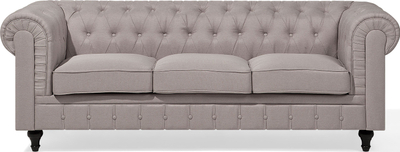 Kënd divan Chesterfield këndor, chaise majtas, 6 veta, bezhë