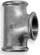 Tee reduktuese Odlewnia Zawiercie 6/4" x 1/2" x 6/4", e galvanizuar, gri metal