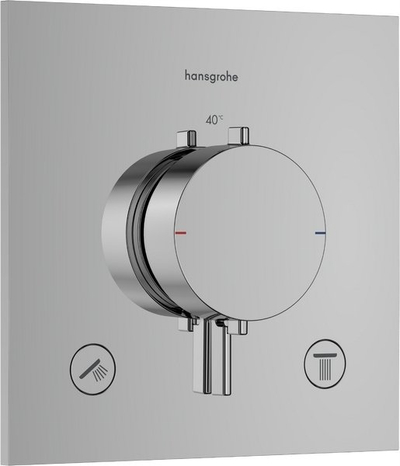 Bateri termostatike dushi Hansgrohe Ecostat Comfort E 33711000, për montim të fshehtë, për 2 dalje, krom