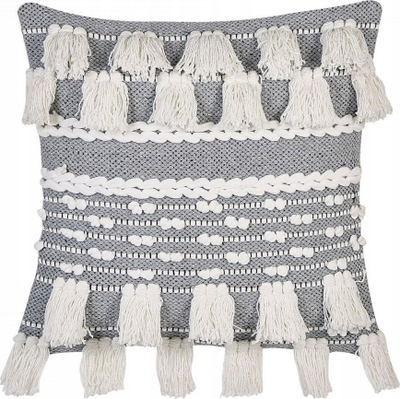 Set jastekësh dekorativë BRAHEA, pambuk, 45 x 45 cm, gri me të bardhë