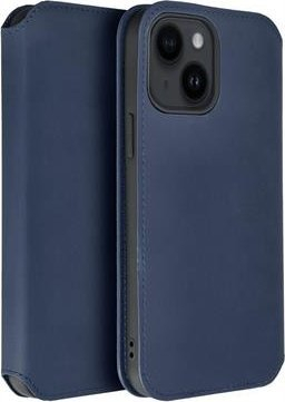 Këllëf me kapak Futera Dual Pocket për Samsung Galaxy S24 Plus, me xhepa për karta, mbyllje magnetike, blu navy