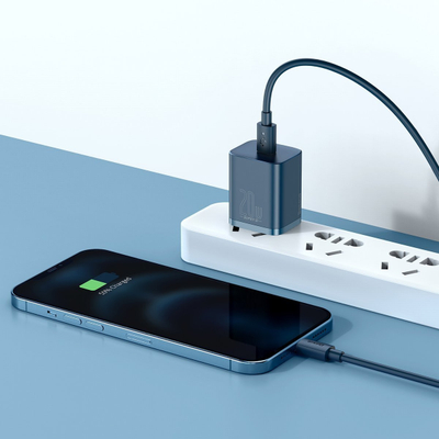 Karikues Baseus Super Si CCSUP-B03, 1x USB-C 3A, me kabllo, blu i errët