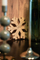 Tabaka dekorative Glass And Wood flok dëbore, 19 cm, dru, kafe