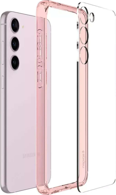 Mbrojtëse telefoni Spigen Ultra Hybrid për Samsung Galaxy S23, transparente rozë