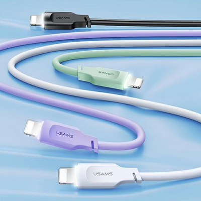Kabllo USB Usams Lithe Series US-SJ565, USB A në Lightning, 1.2 m, jeshile