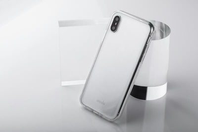 Mbrojtëse e pasme Moshi Vitros për iPhone Xs / X, e tejdukshme / e argjendtë