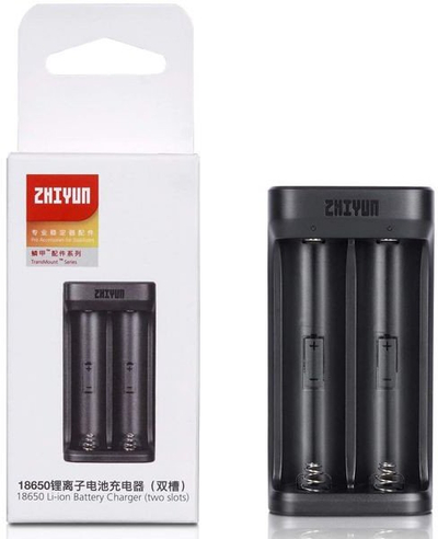 Karikues baterish Zhiyun 18650, me 2 vende, USB Type C, i zi
