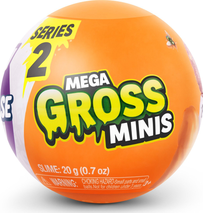 Lodër surprizë Zuru 5 Surprise Mega Gross Minis S2, top me figura, model kuturu, portokalli