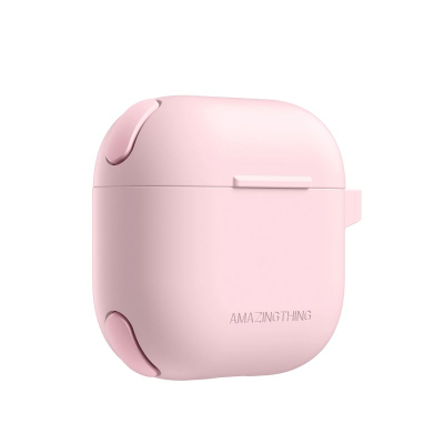 Футрола за слушалки AmazingThing Omni Case за AirPods 4, TPU, поддржува безжично полнење, розова