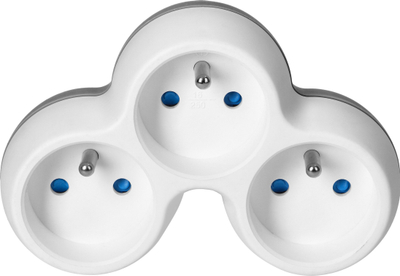 Shpërndarës trefish Bticino 3x2P+E, 16A 3680W, IP20, bardhë gri