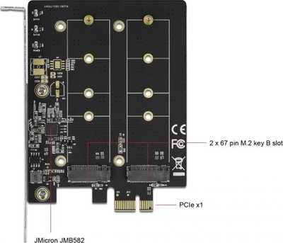 Kartë zgjerimi DeLOCK 90432, PCIe x1, 2x M.2 SATA, e zezë