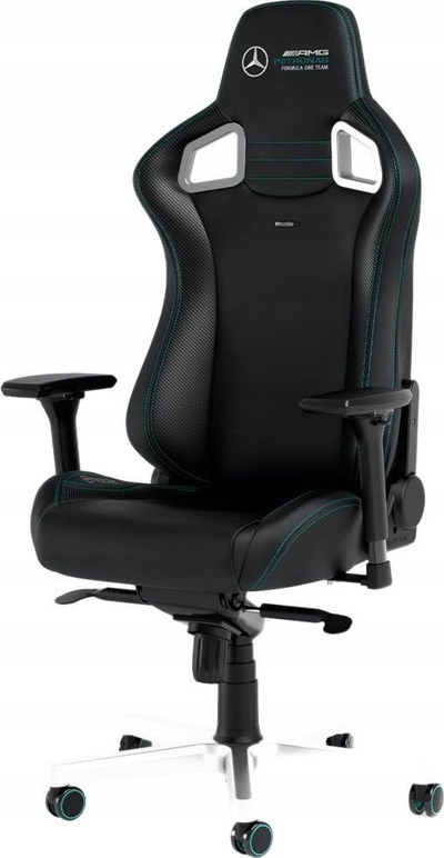 Karrige gaming Noblechairs EPIC Mercedes AMG Petronas, lëkurë vegane, ergonomike, e zezë