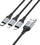 Kabllo karikimi Hoco X102 3in1, USB A në Lightning Micro USB USB C, 1m, 2.4A, e zezë