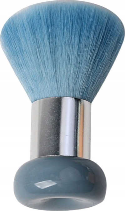 Furçë pudre për make up, qime sintetike të buta, dorezë kompakte, rozë nude