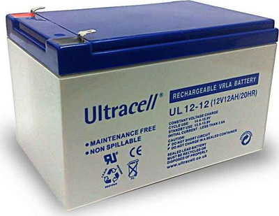Bateri plumbi Ultracell UL12-12, 12V, Faston 250, gri