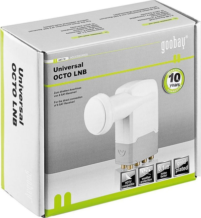 LNB universal Wentronic Goobay Octo, DVB-S2, 4K UHD, i bardhë gri