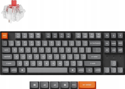 Tastierë wireless mekanike gaming Keychron K8 Max, TKL, Bluetooth USB, RGB