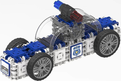 Set ndërtimi Clicformers Police Set, 72 copë, 7 në 1, blu e bardhë