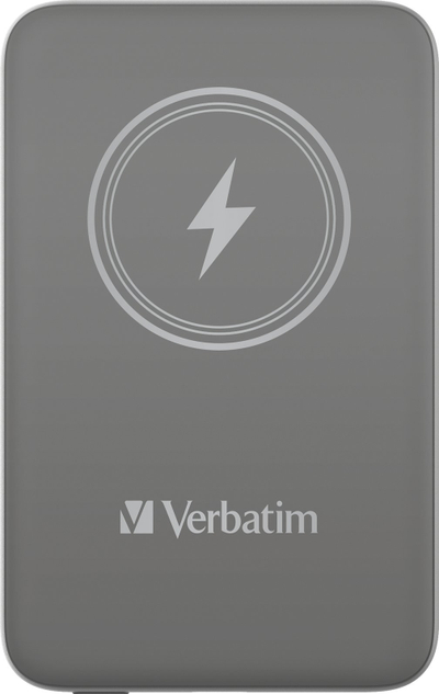 Power bank Verbatim Charge n Go, 10000mAh, wireless magnetik 15W, gri