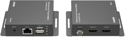 Extender HDMI Microconnect 4K 60Hz për distancë të gjatë, i zi