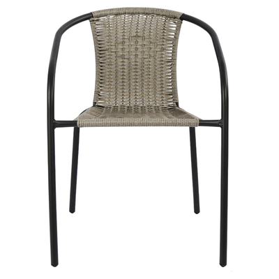 Karrige me krahë Camel HM5015.01, metal dhe wicker, gri