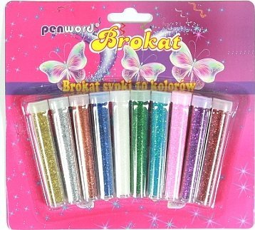 Set brokati Penword Loose Glitter, 10 ngjyra, për punime arti dhe DIY, shumëngjyrësh
