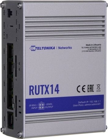 Ruter Teltonika Networks RUTX14, 4G LTE Cat12, gigabit, ngjyrë argjendi