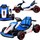 Go kart elektrik Yokomisiad PA0308, me drift, për kalamaj, i bardh e zi e blu
