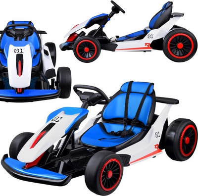 Go kart elektrik Yokomisiad PA0308, me drift, për kalamaj, i bardh e zi e blu