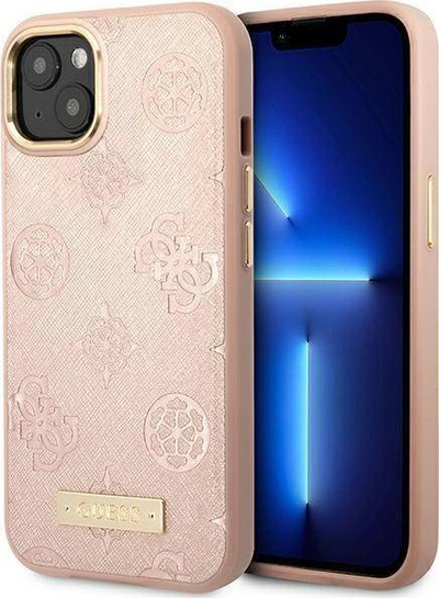 Mbrojtëse telefoni Guess GUHMP14SSAPSTP për iPhone 14, MagSafe, rozë