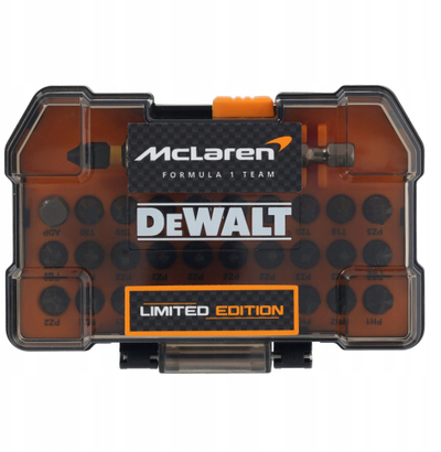 Set bitash vidhosjeje Dewalt McLaren F1 FLEXTORQ, 32 copë, me mbajtës magnetik