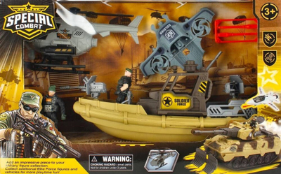 Set lodrash ushtarake Mega Creative Military Boat With Helicopter, anije me helikopter, me gjithë aksesorët, shumëngjyrëshe