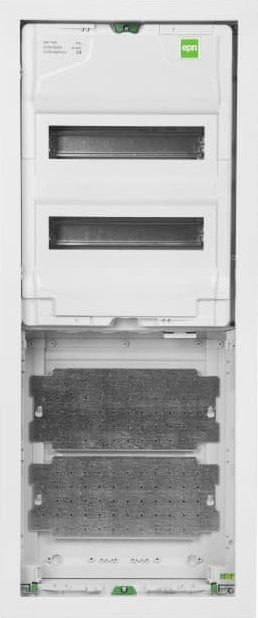 Panel shpërndarës modular Scame MSF Twin RP 2x12, IP30, për mur, i bardhë