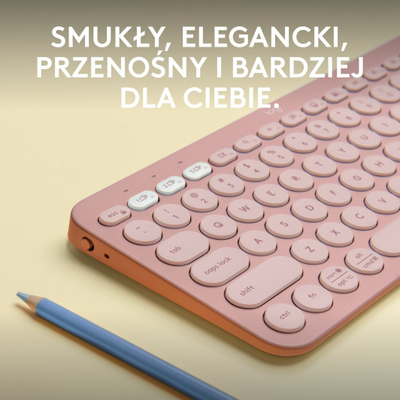 Тастатура Logitech Pebble, wireless, US INTL, розева